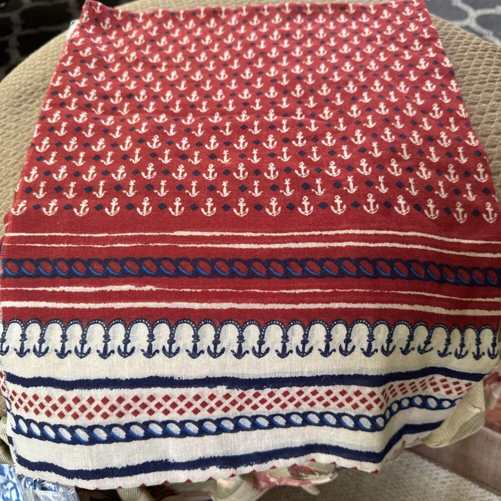 2 Chic Scarf Oversized Beige Red Nautical Lightweight Multifunctional Coastal